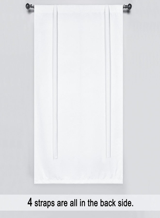 DONREN Pure White Balloon Shades Room Darkening Kitchen Window Curtain - Adjustable Thermal Insulated Tie Up Curtain Panel for Bathroom (42 W x 45 inches Long,1 Panel) - Image 3